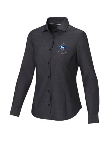 Camicia a maniche lunghe da donna in tessuto...