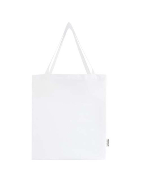 Tote bag a soffietto in cotone riciclato certificato GRS da 140 g/m² Madras