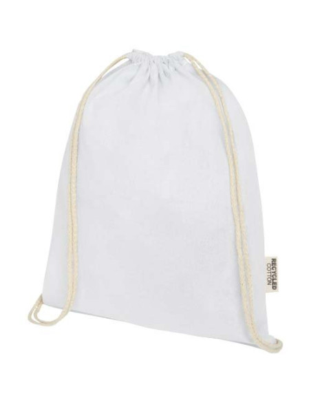 Borsa con cordoncino in cotone riciclato certificato GRS da 140 g/m² Oregon