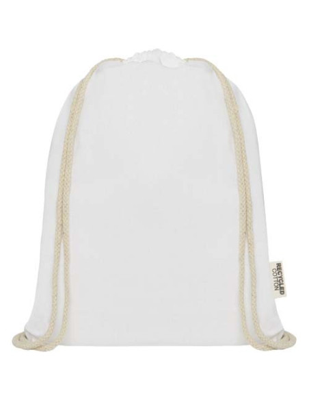 Borsa con cordoncino in cotone riciclato certificato GRS da 140 g/m² Oregon