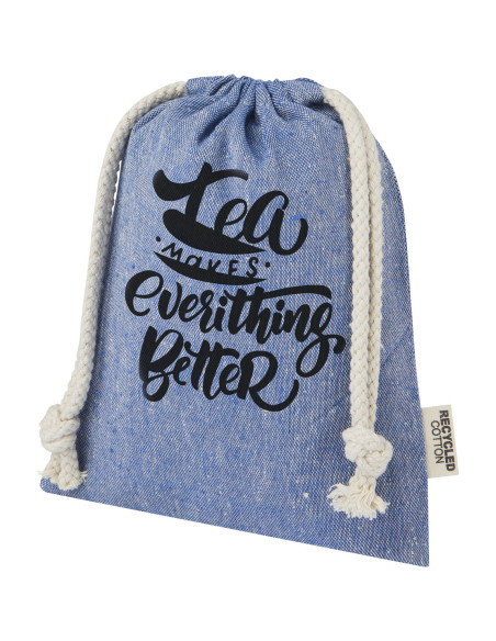 Sacchetto per confezione regalo piccolo in cotone riciclato 150 g/m² certificato GRS Pheebs - 0,5L