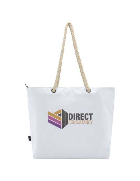 Tote bag termica da spiaggia in materiale riciclato certificato GRS con manici in corda Panama - 23L
