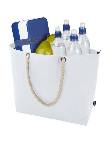 Tote bag termica da spiaggia in materiale riciclato certificato GRS con manici in corda Panama - 23L