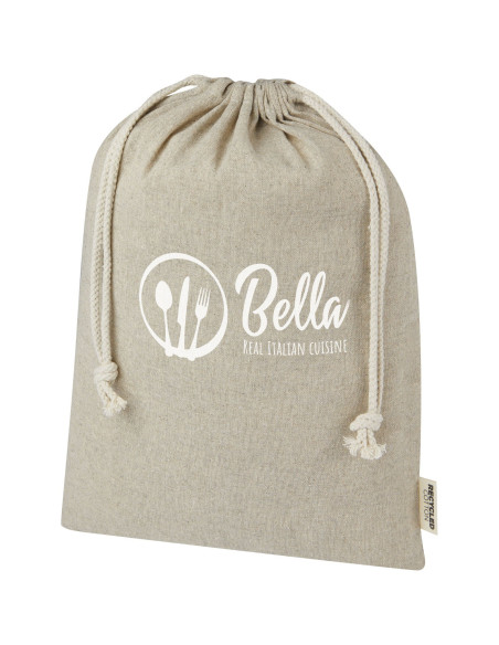 Sacchetto per confezione regalo grande in cotone riciclato 150 g/m² certificato GRS Pheebs - 4L