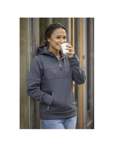 Felpa anorak con cappuccio da donna a mezza zip...