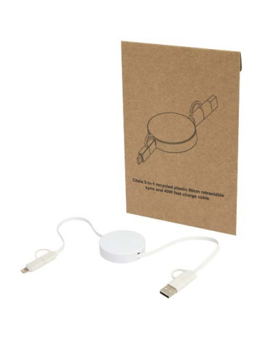 Cavo 5-in-1 in plastica riciclata retrattile da...