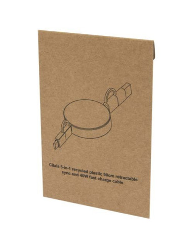 Cavo 5-in-1 in plastica riciclata retrattile da...