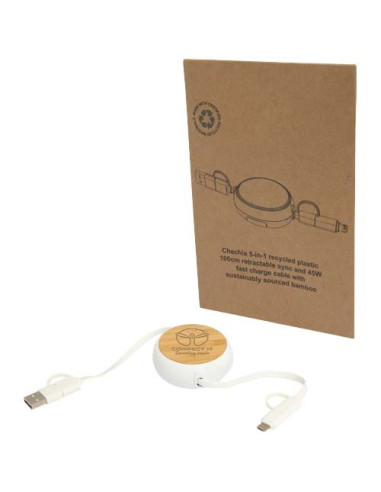 Cavo retrattile 5 in 1 in plastica riciclata da...