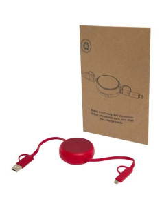Cavo retrattile 5 in 1 da 100 cm in plastica riciclata e...