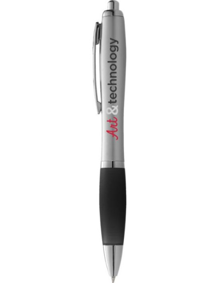 Nash – Penna a sfera con fusto argento e impugnatura colorata – 107077