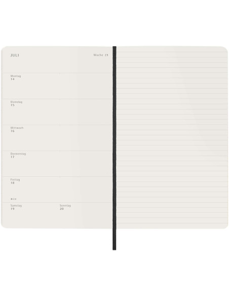 Agenda settimanale 12 mesi formato L con copertina morbida - lingua tedesca Moleskine