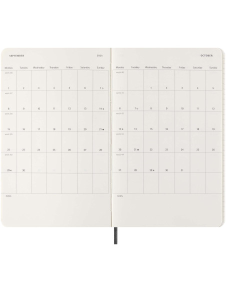 Agenda settimanale formato L 12 mesi con copertina morbida 100%VEGEA® Boa Moleskine