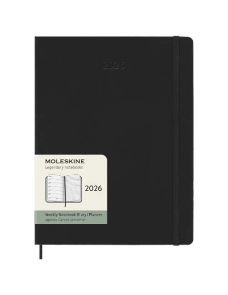 Agenda settimanale 12 mesi XL con copertina rigida Moleskine