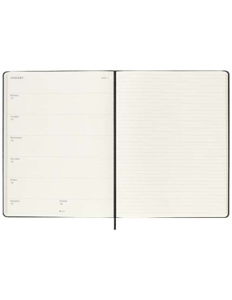 Agenda settimanale 12 mesi XL con copertina rigida Moleskine