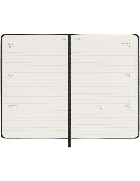 Agenda settimanale tascabile 12 mesi formato orizzontale con copertina rigida Moleskine