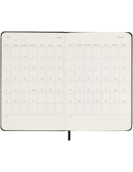 Agenda settimanale tascabile 12 mesi formato orizzontale con copertina rigida Moleskine