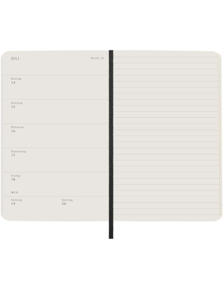 Agenda settimanale tascabile 12 mesi con copertina morbida - lingua tedesca Moleskine