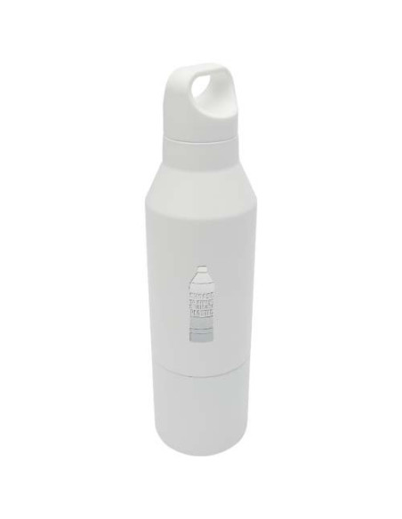Borraccia termica da 600 ml in acciaio inox riciclato certificato RCS con tazza da 300 ml Odessy