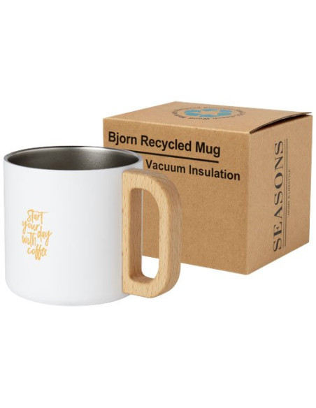 Tazza in acciaio inossidabile riciclato certificato RCS da 360 ml con isolamento sottovuoto in rame Bjorn