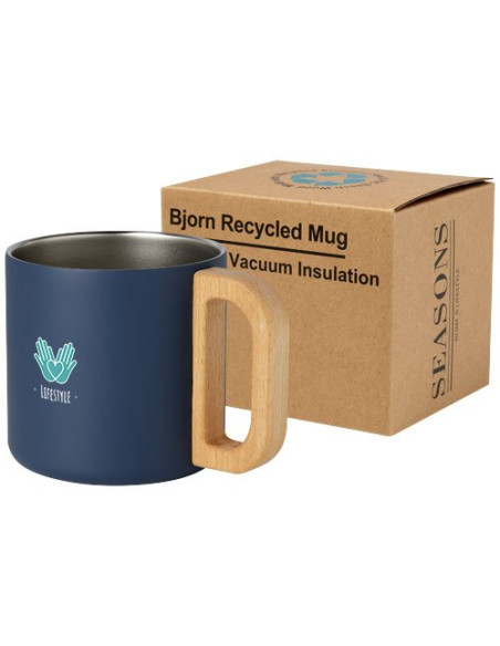 Tazza in acciaio inossidabile riciclato certificato RCS da 360 ml con isolamento sottovuoto in rame Bjorn