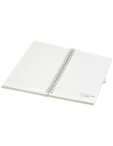 Blocco note a spirale Dairy Dream in formato A5 realizzato con cartoni del latte riciclati