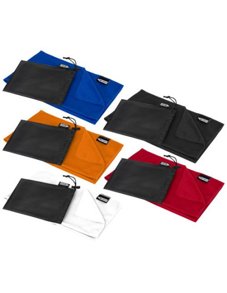 Asciugamano sportivo Raquel di raffreddamento in PET riciclato con pouch 80 x 30 cm