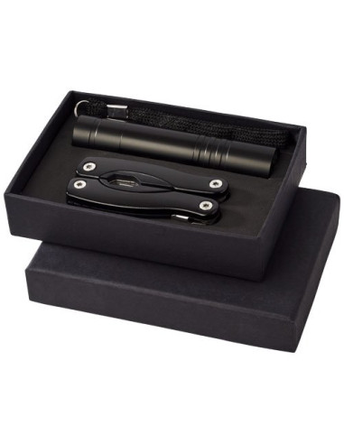 Set con coltello multifunzione e torcia a LED...