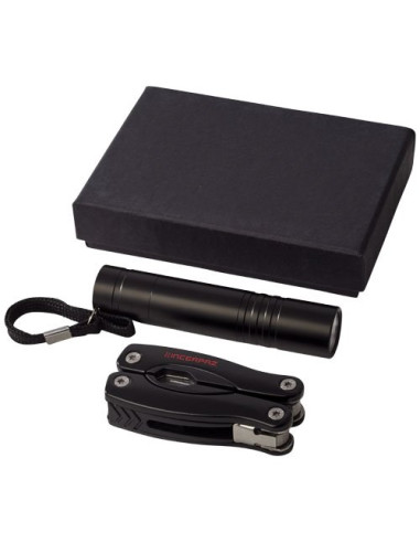 Set con coltello multifunzione e torcia a LED...