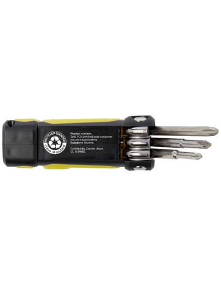 Set di cacciaviti 8 in 1 con torcia in plastica riciclata RCS Octo