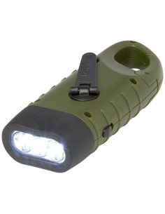 Torcia a dinamo solare con moschettone in plastica...