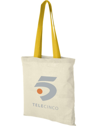 Shopper in cotone 100 g/m² con manici colorati...