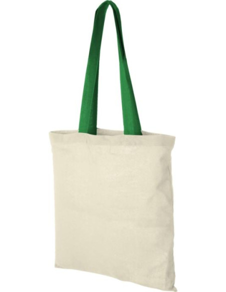 Shopper in cotone 100 g/m² con manici colorati Nevada - 7L