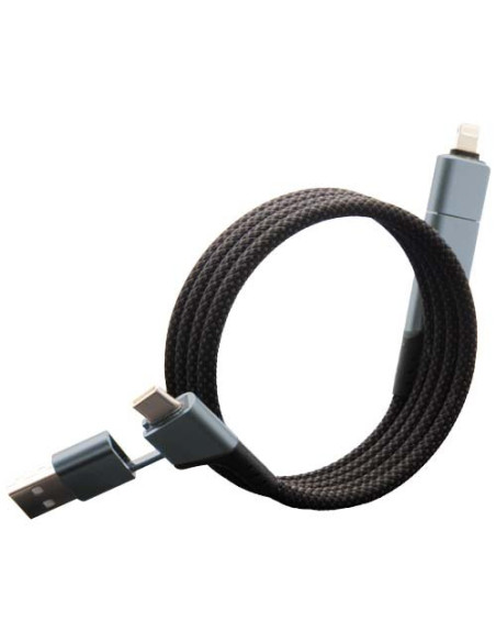 Cavo di ricarica magnetico ultraveloce 4 in 1 in PET riciclato da 100 W SCX.design C52