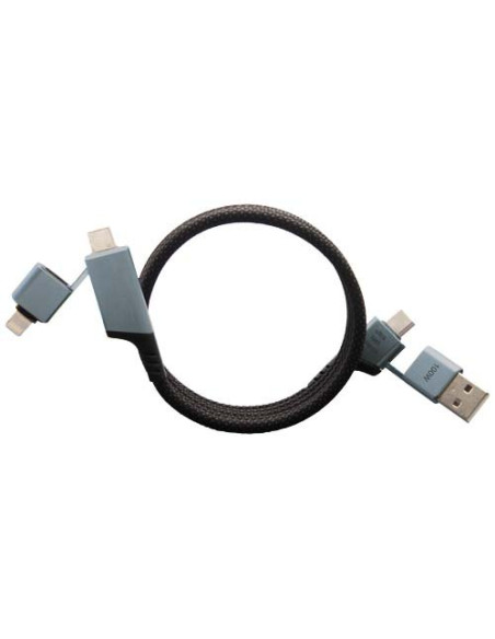 Cavo di ricarica magnetico ultraveloce 4 in 1 in PET riciclato da 100 W SCX.design C52