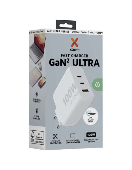 Caricabatterie da parete da 100W Xtorm XEC100 GaN² Ultra