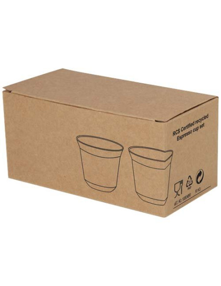 Set di tazze per caffè espresso in acciaio inossidabile certificato RCS da 80 ml Duo