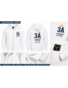 Felpa Zip Intera Scuola Personalizzata 2