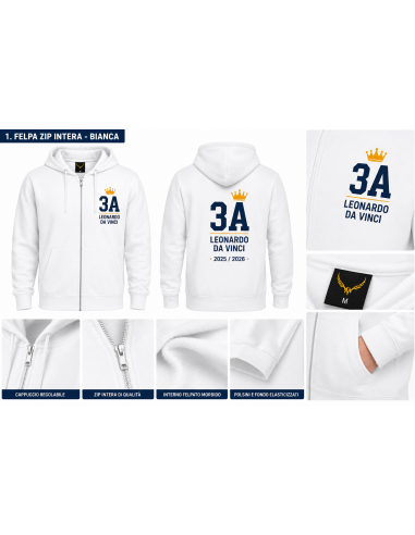 Felpa Zip Intera Scuola Personalizzata