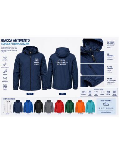 Giacca Antivento Scuola Personalizzata