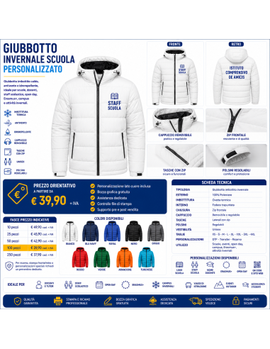 Giubbotto Invernale Scuola Personalizzato