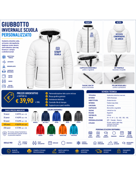 Giubbotto Invernale Scuola Personalizzato