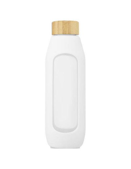 Borraccia in vetro borosilicato da 600 ml con impugnatura in silicone Tidan