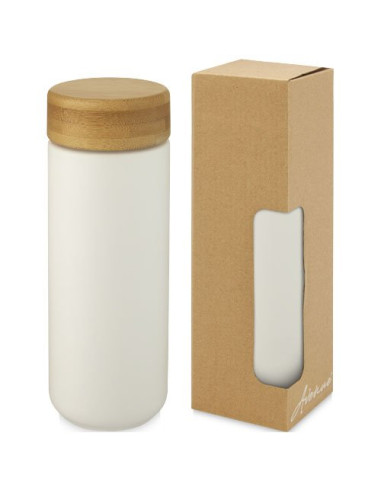 Bicchiere termico in ceramica con coperchio in...