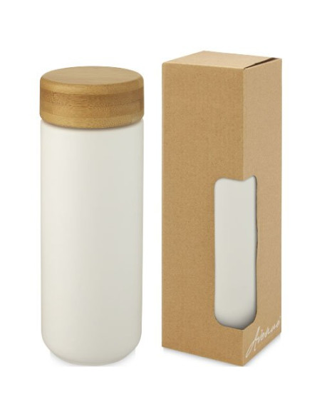 Bicchiere termico in ceramica con coperchio in bambù da 300 ml Lumi