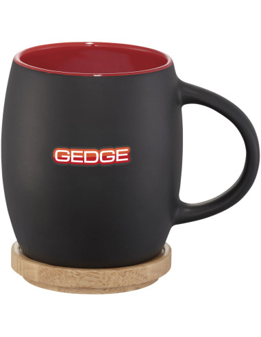 Tazza in ceramica Heart con coperchio in legno...