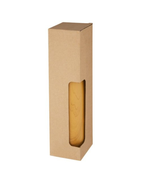 Bottiglia Cove da 500 ml con isolamento sottovuoto in acciaio inossidabile e motivo ornamentale in legno