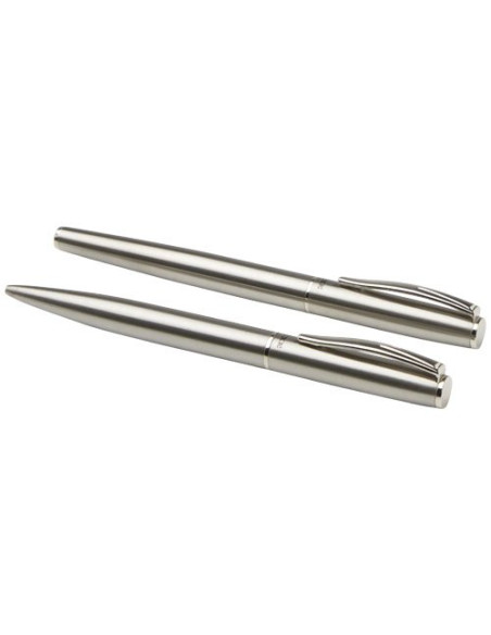 Didimis – Set con penna a sfera e penna roller in acciaio inossidabile riciclato – 107836