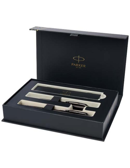 Parker IM – Set penna a sfera e penna roller acromatiche in confezione regalo – 107820