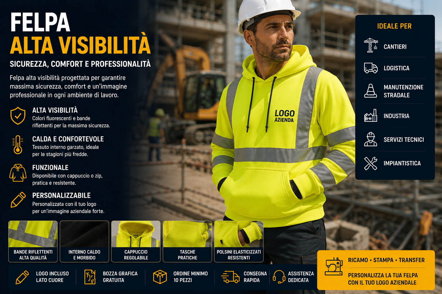 Felpa Alta Visibilità Personalizzata